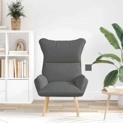 Stoelen*vidaXL Fauteuil 69 x 74 x 93 cm Stof en multiplex Donkergrijs