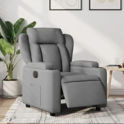 Stoelen*vidaXL Fauteuil elektrisch verstelbaar stof Lichtgrijs