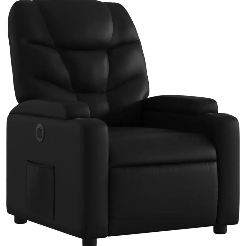 Stoelen*vidaXL Fauteuil elektrisch verstelbaar kunstleer Zwart