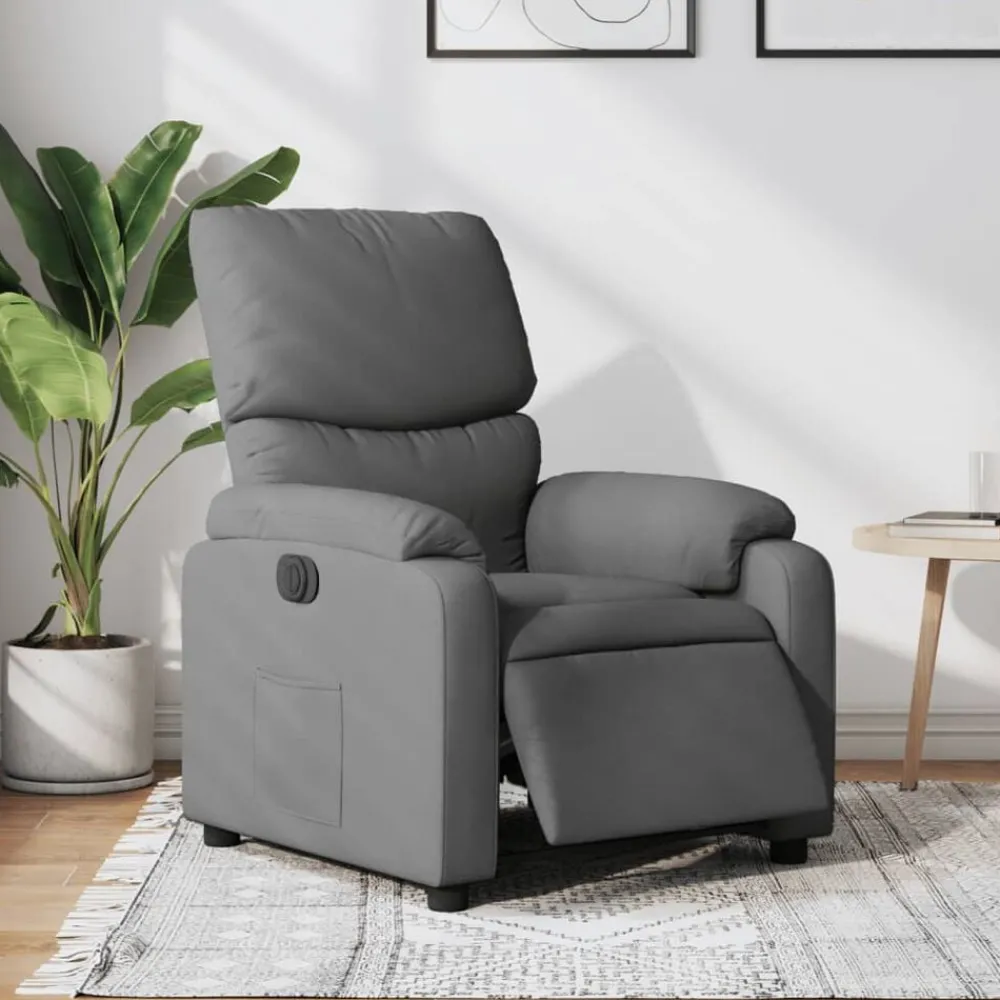 Stoelen*vidaXL Fauteuil elektrisch verstelbaar stof Donkergrijs