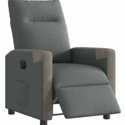 Stoelen*vidaXL Fauteuil elektrisch verstelbaar stof Donkergrijs