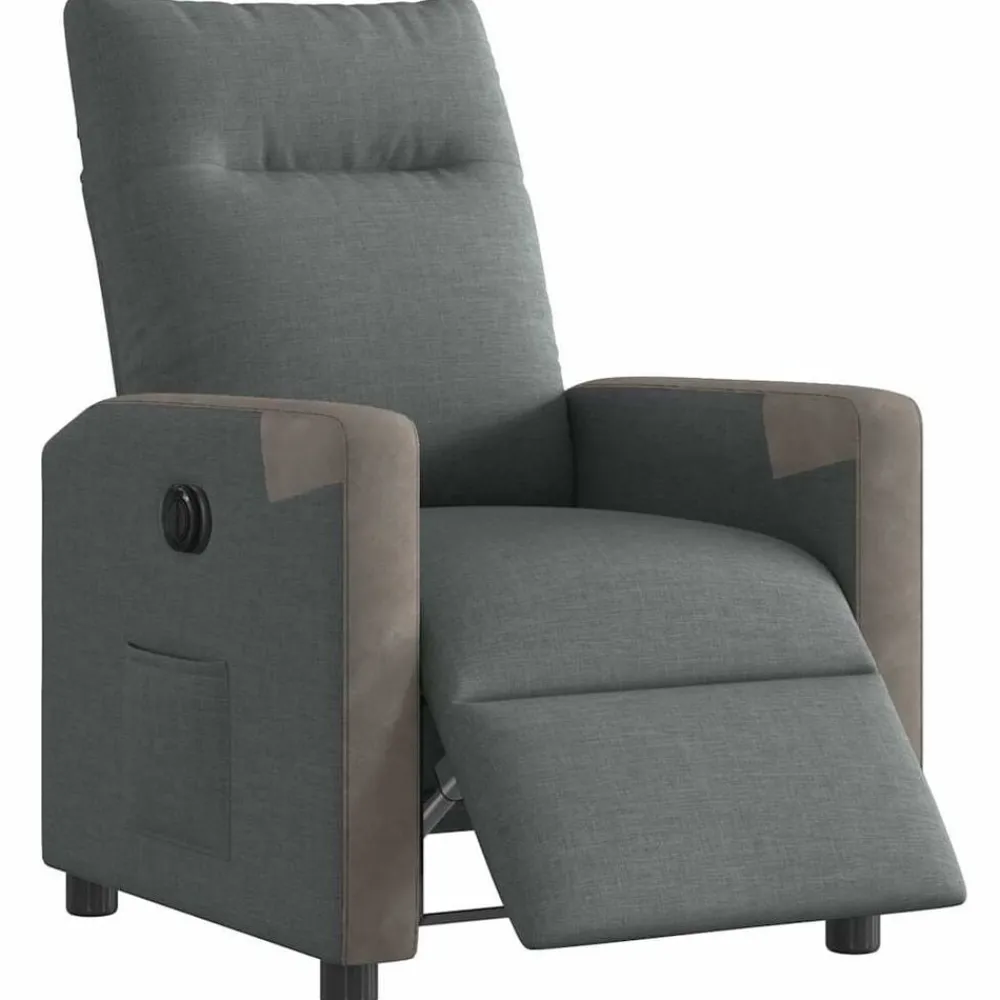 Stoelen*vidaXL Fauteuil elektrisch verstelbaar stof Donkergrijs
