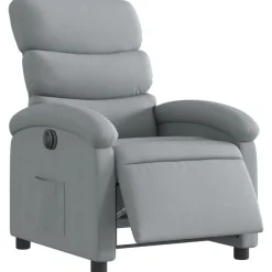 Stoelen*vidaXL Fauteuil elektrisch verstelbaar stof Lichtgrijs