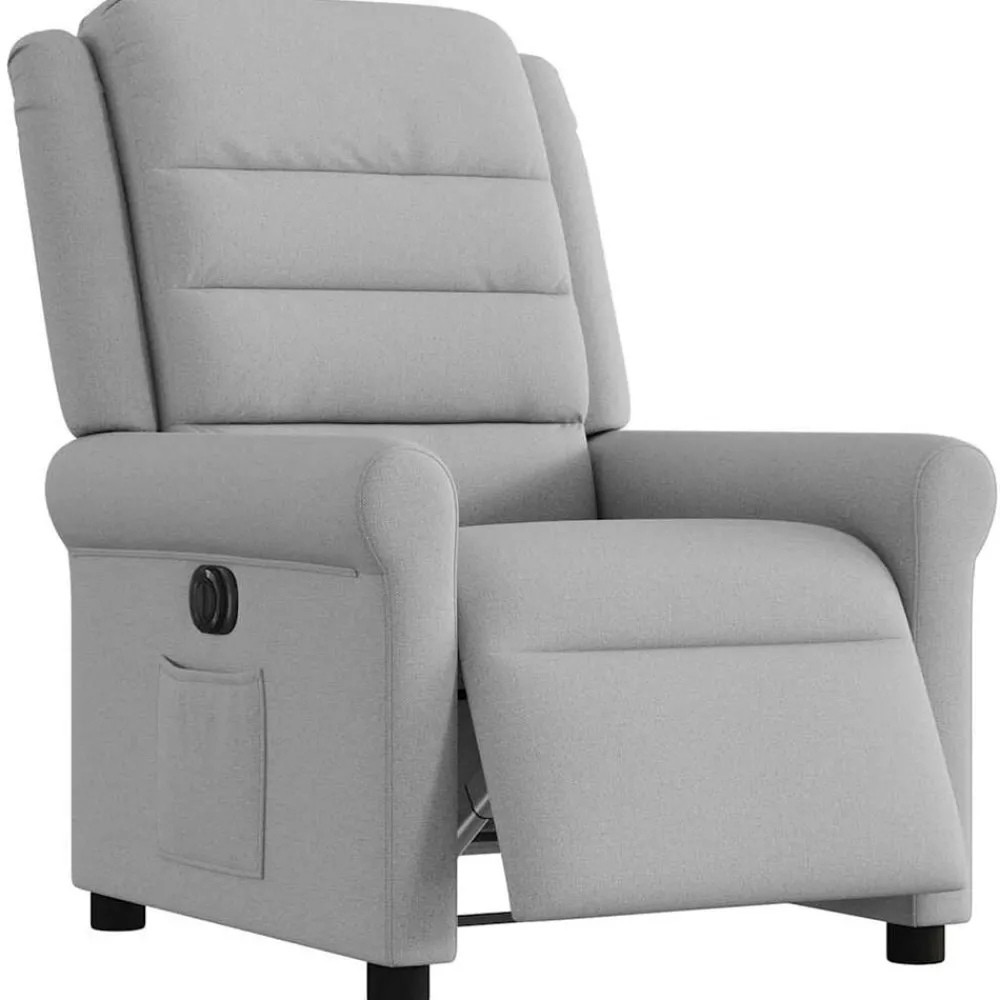 Fauteuil elektrisch verstelbaar stof wolk grijs>vidaXL Best