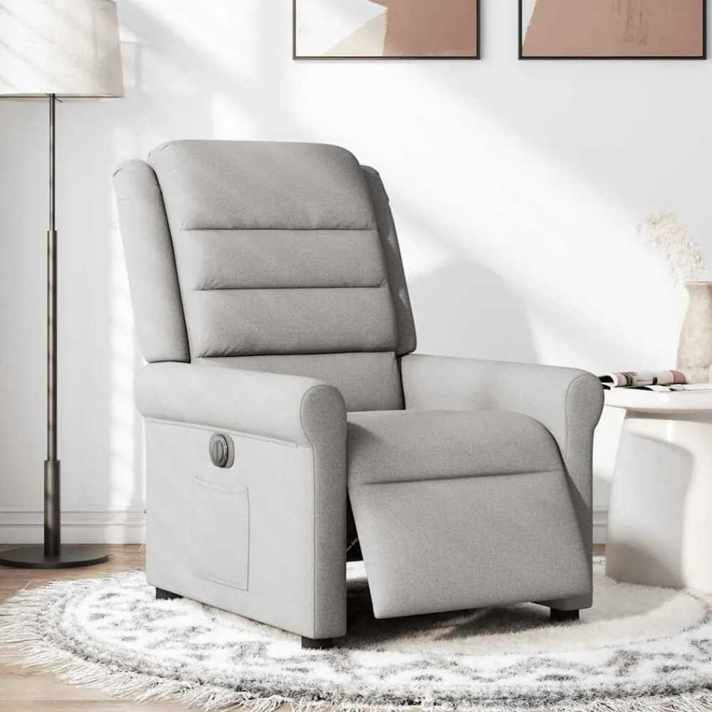 Fauteuil elektrisch verstelbaar stof wolk grijs>vidaXL Best
