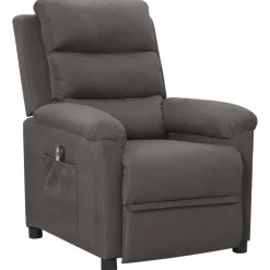 Stoelen*vidaXL Fauteuil elektrisch verstelbaar stof Donkergrijs