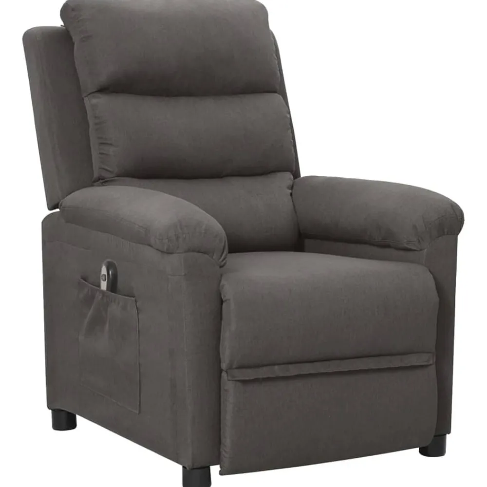 Stoelen*vidaXL Fauteuil elektrisch verstelbaar stof Donkergrijs