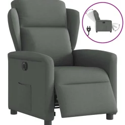 Stoelen*vidaXL Fauteuil elektrisch verstelbaar stof Donkergrijs