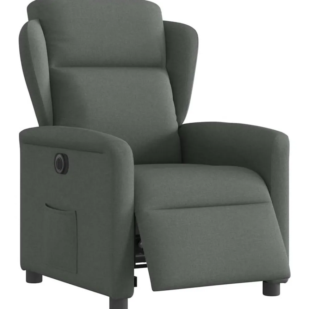 Stoelen*vidaXL Fauteuil elektrisch verstelbaar stof Donkergrijs