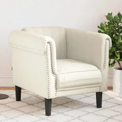 Fauteuil fluweel crèmekleurig>vidaXL