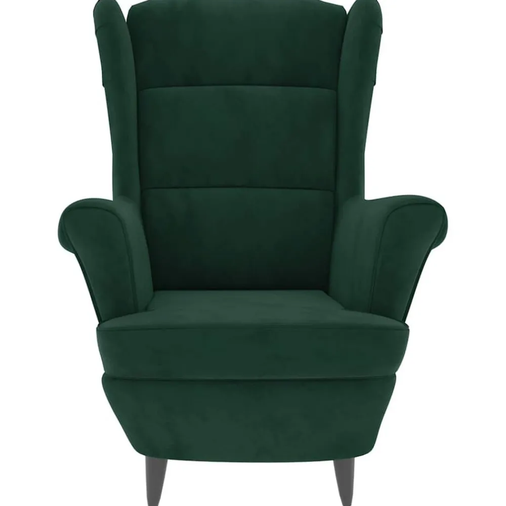 Stoelen*vidaXL Fauteuil fluweel Donkergroen