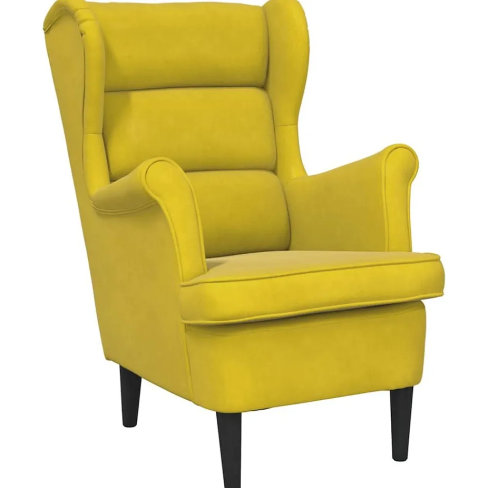 Stoelen*vidaXL Fauteuil fluweel Mosterdgeel