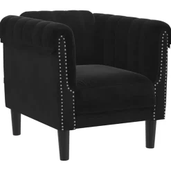 Banken*vidaXL Fauteuil fluweel Zwart