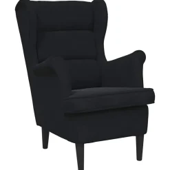 Stoelen*vidaXL Fauteuil fluweel Zwart