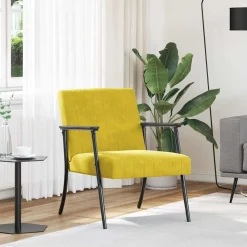 Stoelen*vidaXL Fauteuil 59 x 75 x 78 cm Fluweel Geel