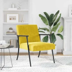 Stoelen*vidaXL Fauteuil 59 x 75 x 78 cm Fluweel Geel