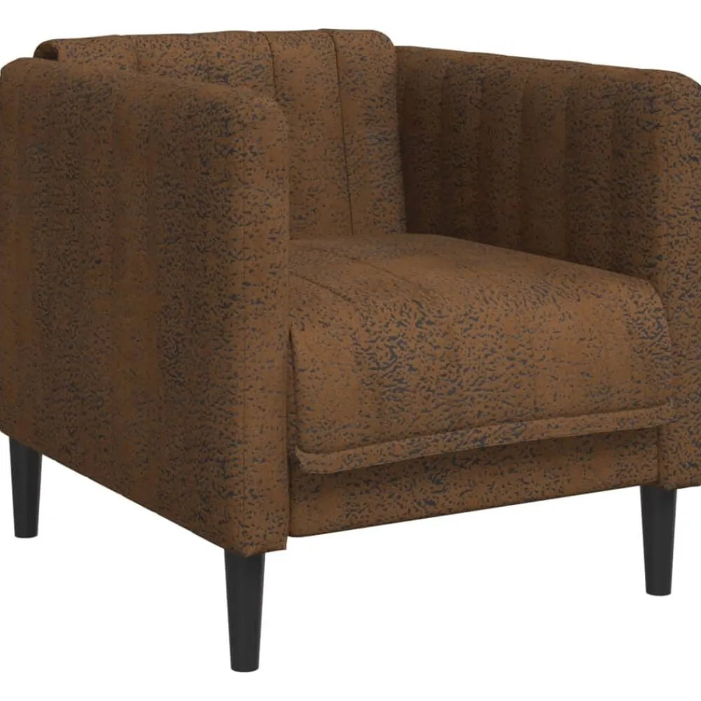 Banken*vidaXL Fauteuil kunstsuède Bruin