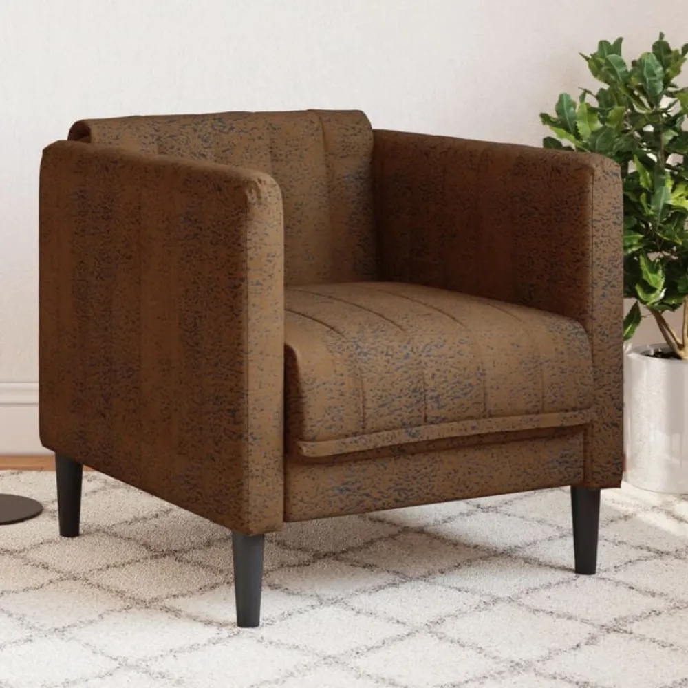 Banken*vidaXL Fauteuil kunstsuède Bruin