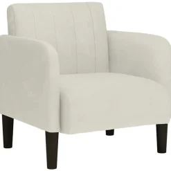 Stoelen*vidaXL Fauteuil met armleuningen 54 cm fluweel crèmekleurig Cr&egrave;me