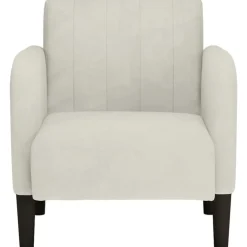 Stoelen*vidaXL Fauteuil met armleuningen 54 cm fluweel crèmekleurig Cr&egrave;me