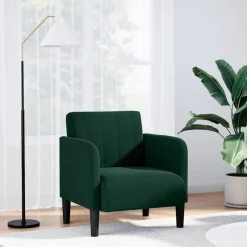 Stoelen*vidaXL Fauteuil met armleuningen 54 cm fluweel Donkergroen