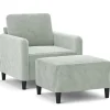 Banken*vidaXL Fauteuil met voetenbank 60 cm fluweel donkergrijs