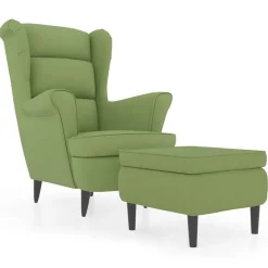 Fauteuil met voetenbank fluweel>vidaXL New