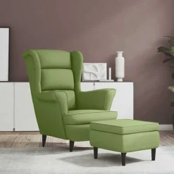 Fauteuil met voetenbank fluweel>vidaXL New