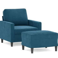 Fauteuil met voetenbank 60 cm fluweel>vidaXL Best