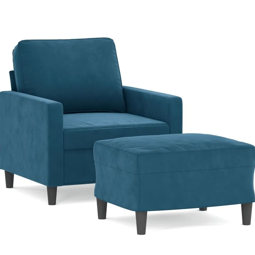 Fauteuil met voetenbank 60 cm fluweel>vidaXL Best