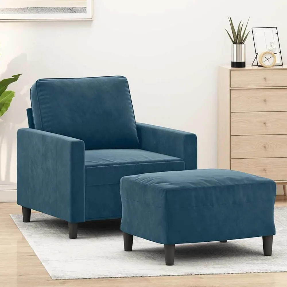 Fauteuil met voetenbank 60 cm fluweel>vidaXL Best
