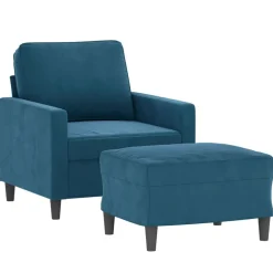 Fauteuil met voetenbank 60 cm fluweel><noscript><img width=
