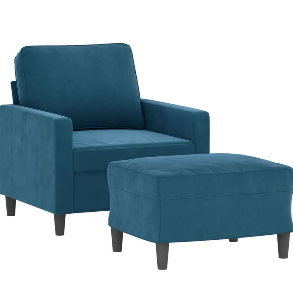 Fauteuil met voetenbank 60 cm fluweel>vidaXL Best