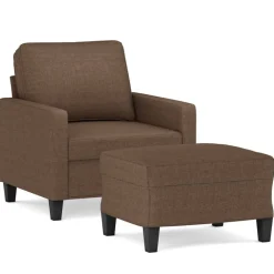 Fauteuil met voetenbank 60 cm stof>vidaXL Clearance