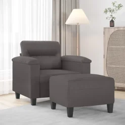 Fauteuil met voetenbank 60 cm kunstleer>vidaXL Discount