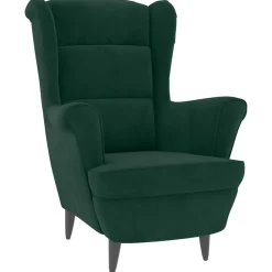 Stoelen*vidaXL Fauteuil met voetenbank fluweel Donkergroen