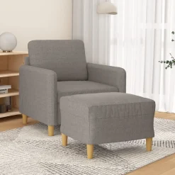 Fauteuil met voetenbank 60 cm stof>vidaXL Discount