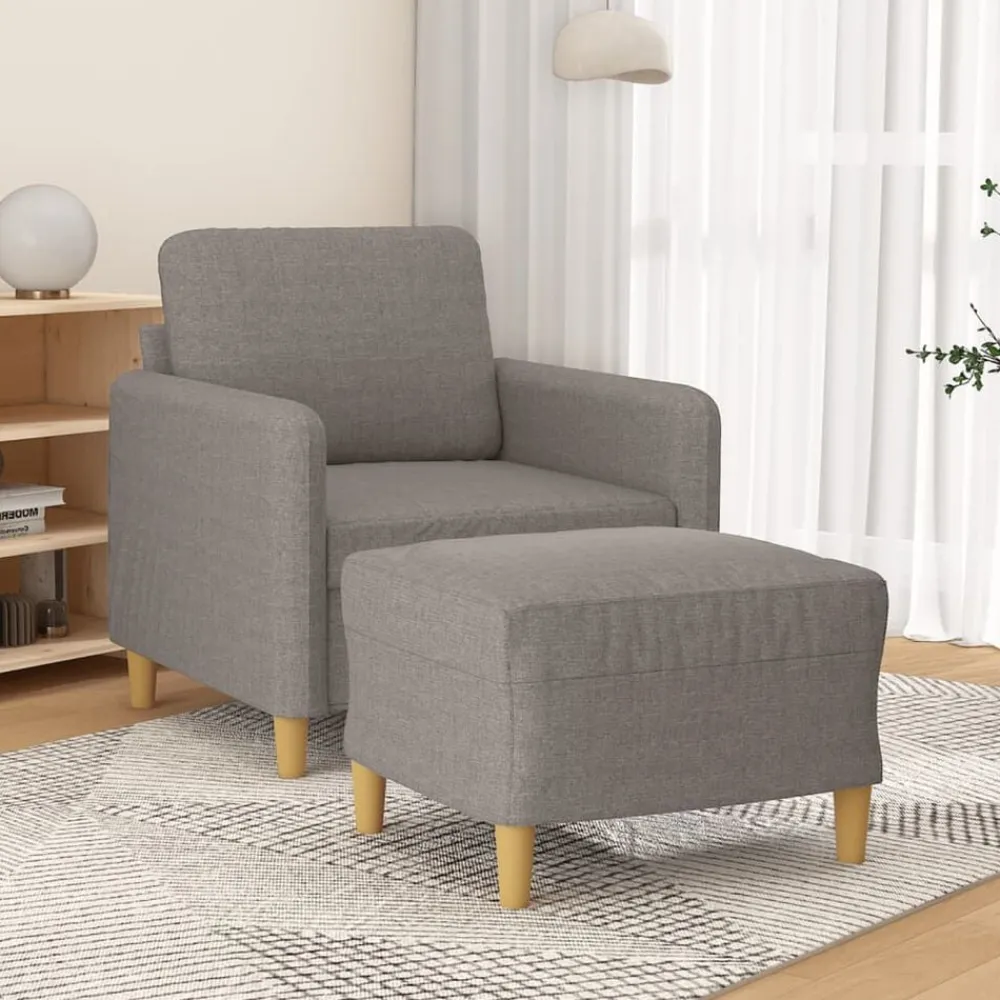 Fauteuil met voetenbank 60 cm stof>vidaXL Discount