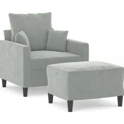 Banken*vidaXL Fauteuil met voetenbank 60 cm fluweel geel