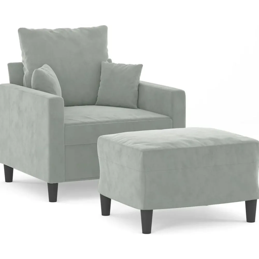 Banken*vidaXL Fauteuil met voetenbank 60 cm fluweel geel