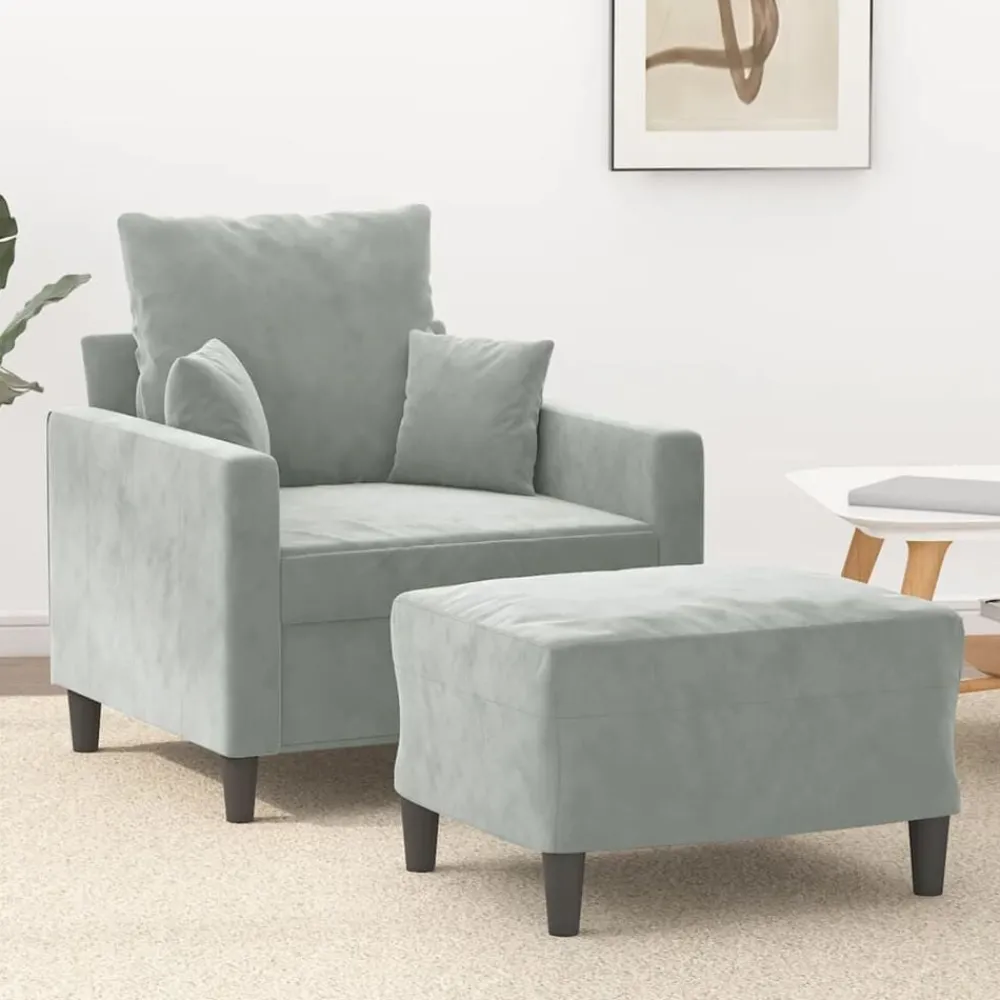 Banken*vidaXL Fauteuil met voetenbank 60 cm fluweel geel