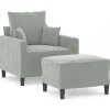 Fauteuil met voetenbank 60 cm fluweel zwart>vidaXL
