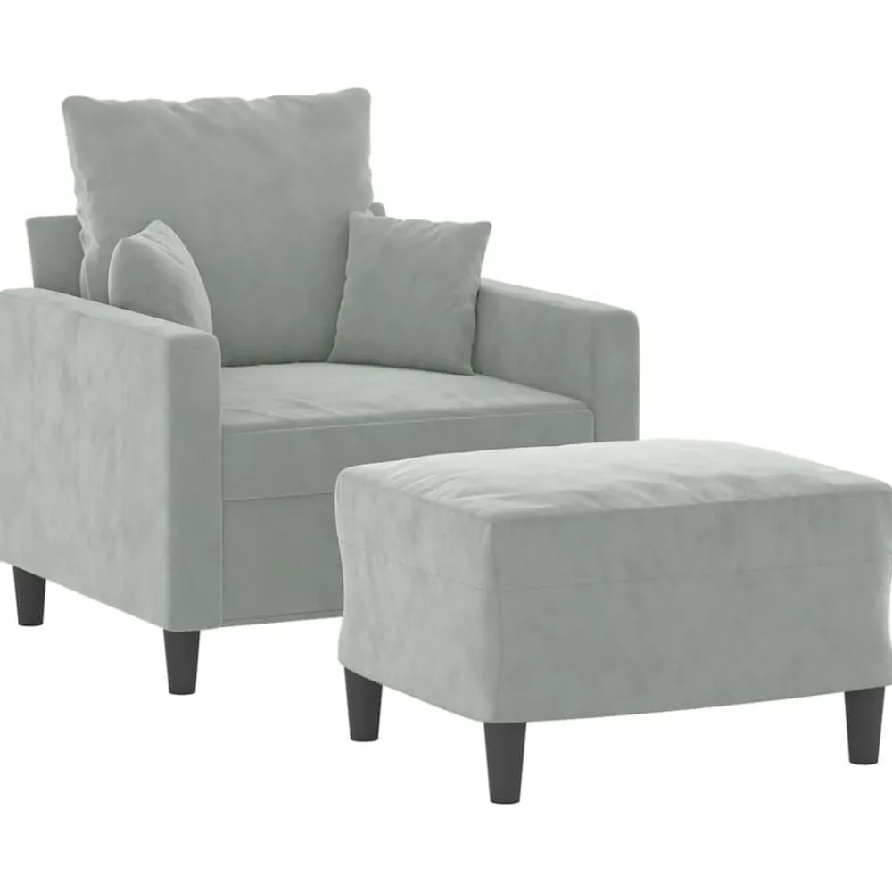 Fauteuil met voetenbank 60 cm fluweel zwart>vidaXL