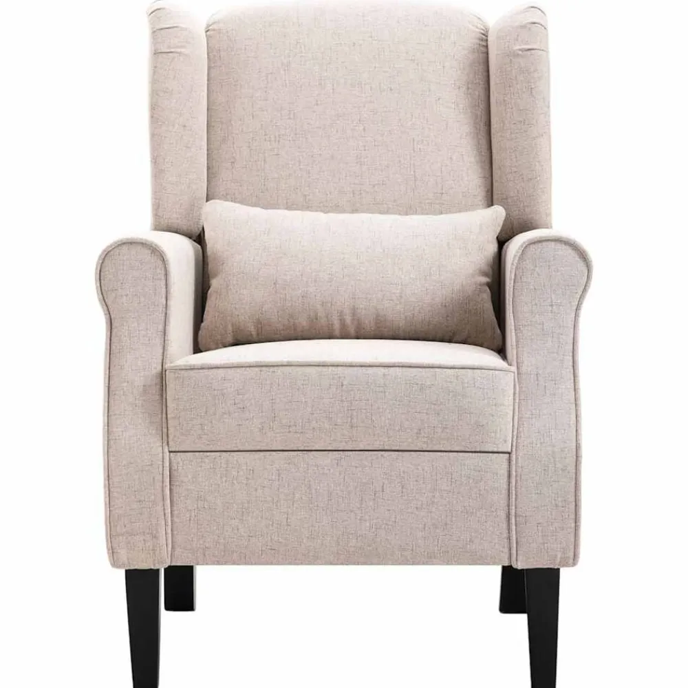 Stoelen*vidaXL Fauteuil stof Beige