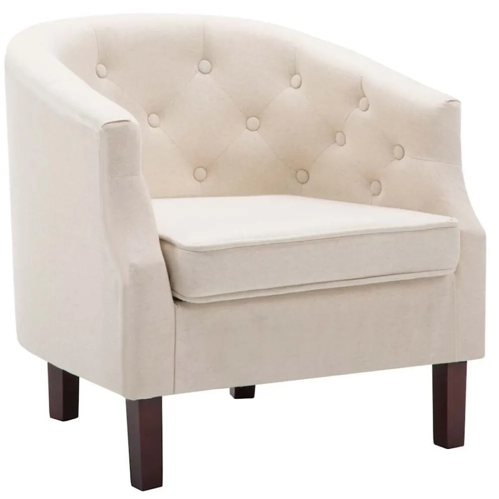 Stoelen*vidaXL Fauteuil stof Beige