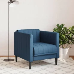 Banken*vidaXL Fauteuil stof Blauw