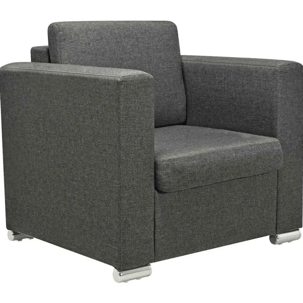 Stoelen*vidaXL Fauteuil stof Donkergrijs