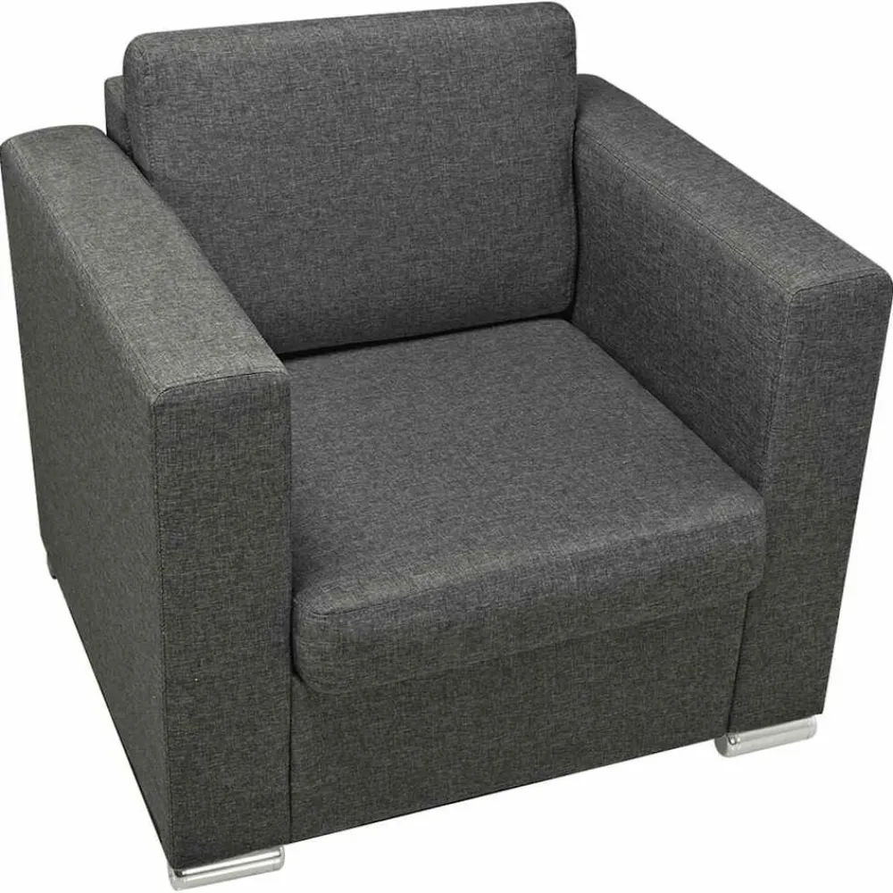 Stoelen*vidaXL Fauteuil stof Donkergrijs