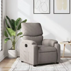 Stoelen*vidaXL Fauteuil verstelbaar stof Taupe