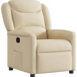 Stoelen*vidaXL Fauteuil verstelbaar stof crèmekleurig Crème